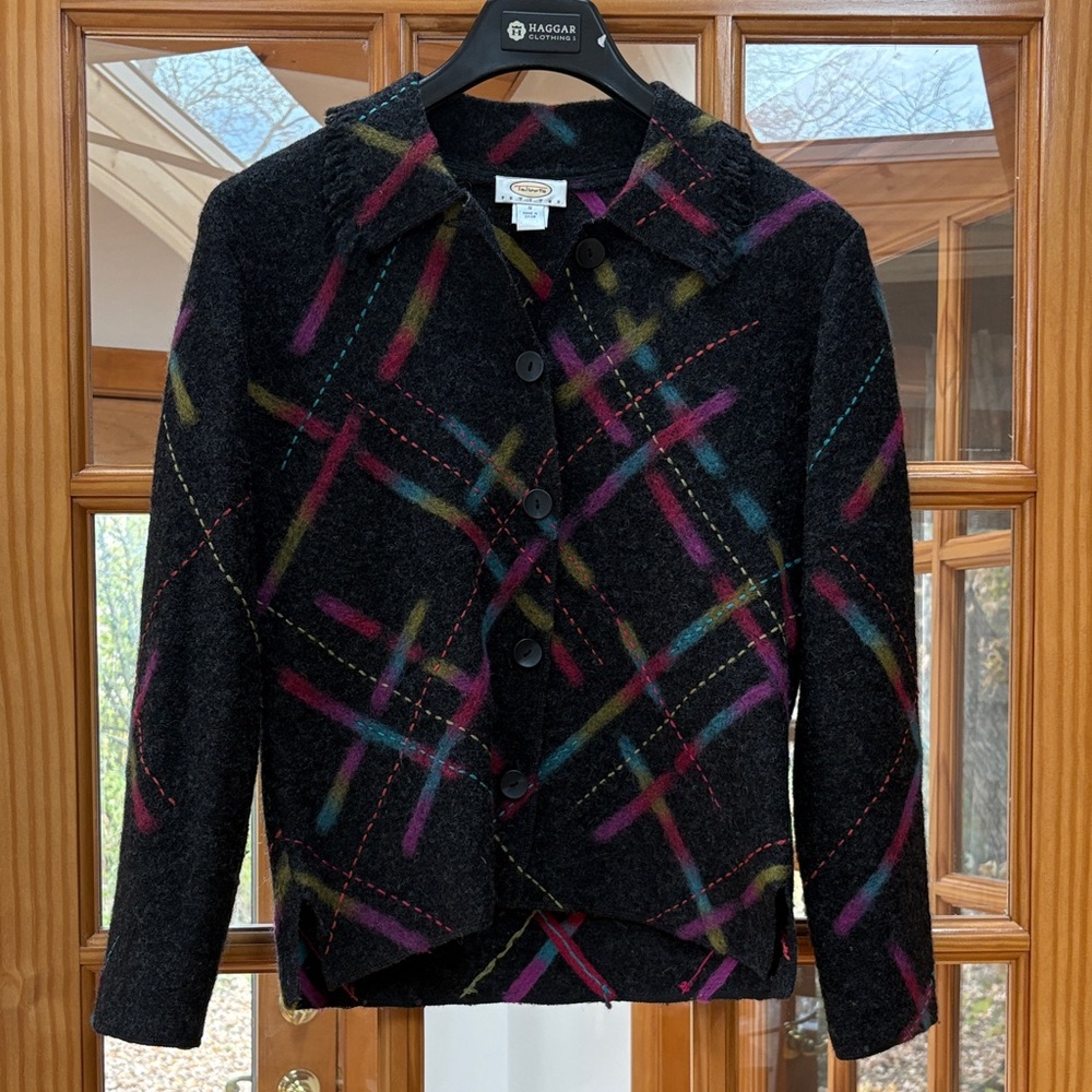 Talbots Charcoal Multicolor Women's Blazer Petite Small